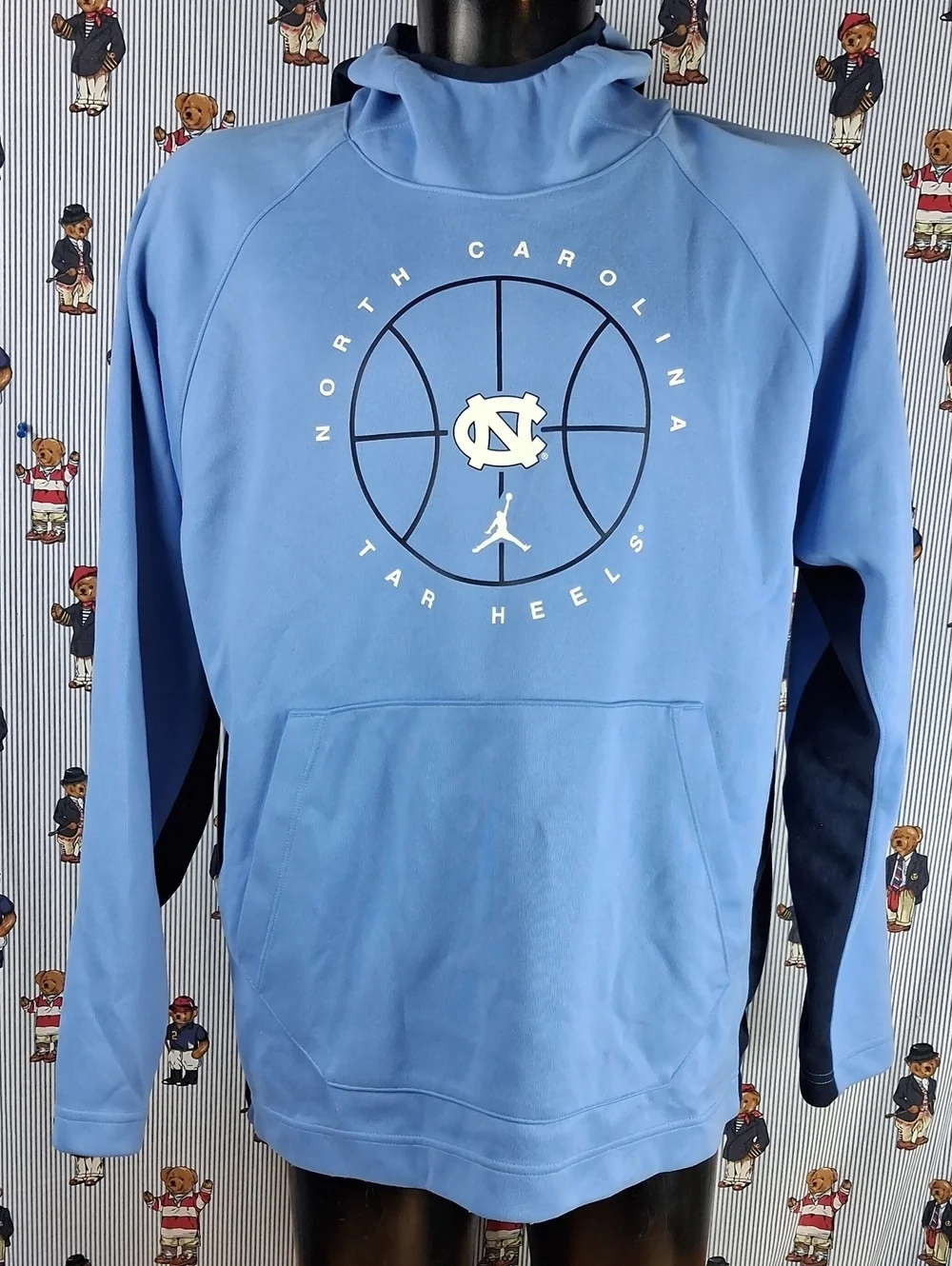 Jordan Brand North Carolina Tar Heels Basketball Blue & White Scuba Hood Hoodie
